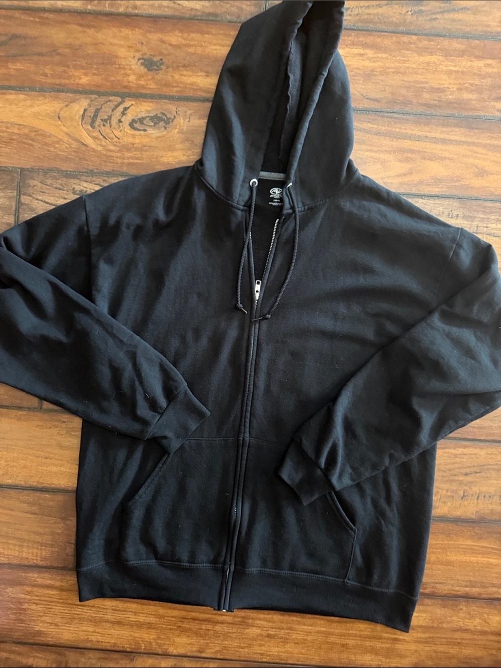Athletic Works Black Full-Zip Hoodie Sweatshirt - Classic Casual